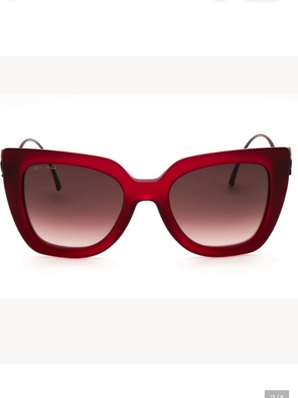ETRO Authentic Sunglasses Oversized Cat Eye Burgundy Frame! NEW FULL INCLUSION